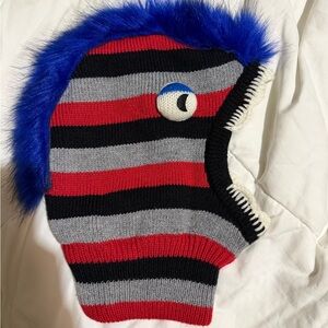 Striped Kids monster Knit Hat - Red, Black, Gray, Blue
